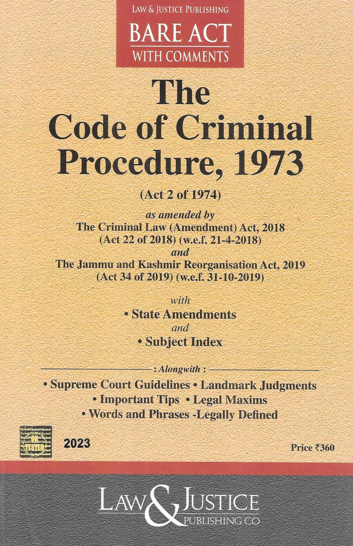 The Code Of Criminal Procedure 1973 M J Services The Eclectic Law