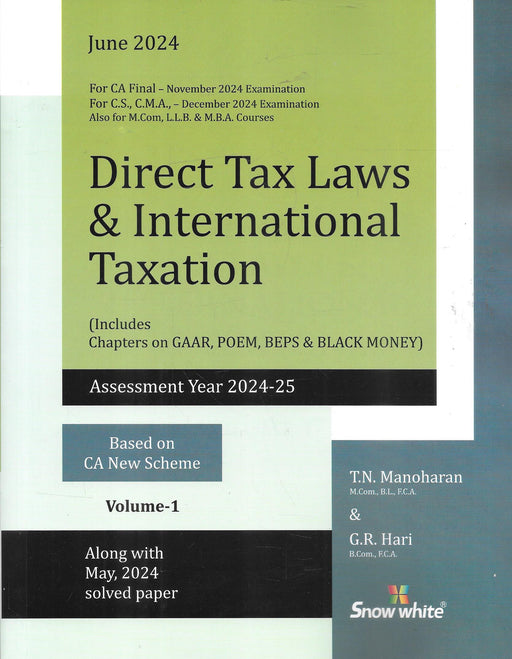 TN Manoharan - Direct Tax Laws and International Taxation in 2 Volume