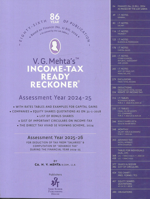 V G Mehta's - Income Tax Ready Reckoner 2024-25