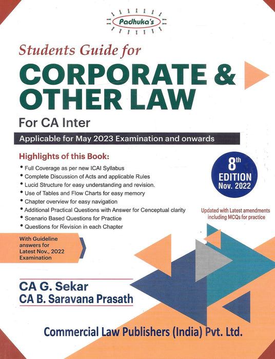 Students Guide For Corporate & Other Law For CA Inter