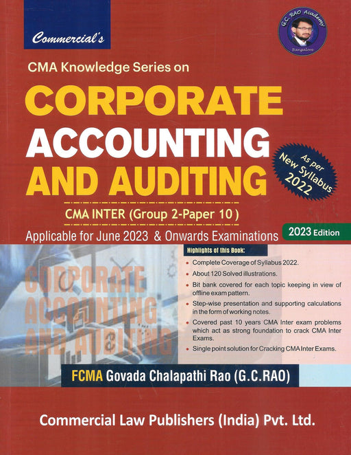 CORPORATE ACCOUNTING AND AUDITING - CMA Inter (Group2-Paper10)