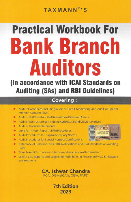 Practical Workbook Bank Branch Auditors (In accordance with ICAI Standards on Auditing (SAs) and Guidelines)