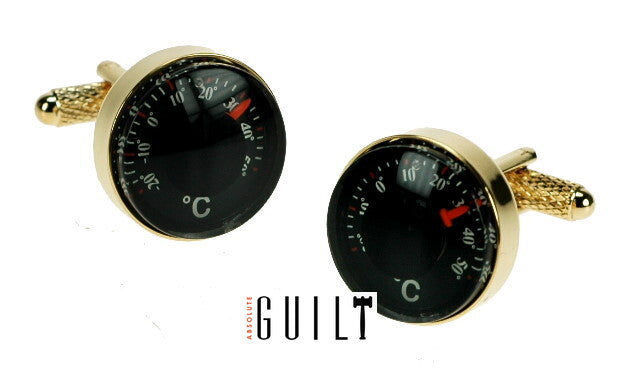 Twin Thermometer Gilt Cufflink
