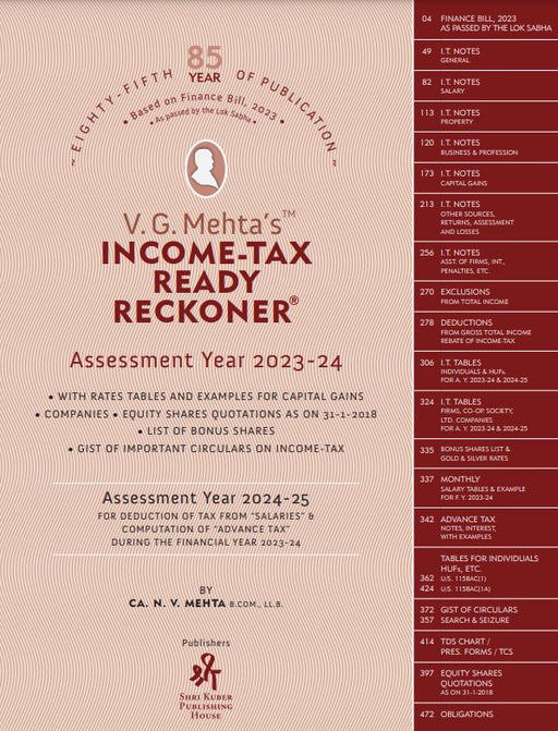 V. G. Mehta’s - Income-Tax Ready Reckoner - FY 2023-24