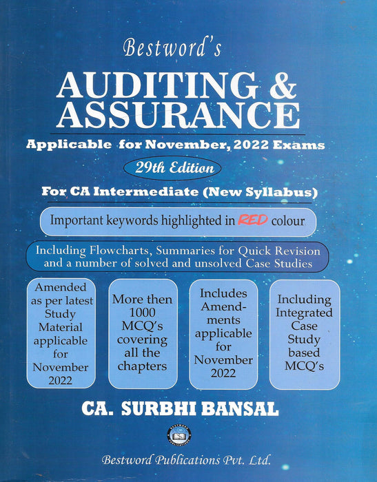 Auditing & Assurance Applicable For November , 2022 Exams For CA Intermediate (New Syllabus)
