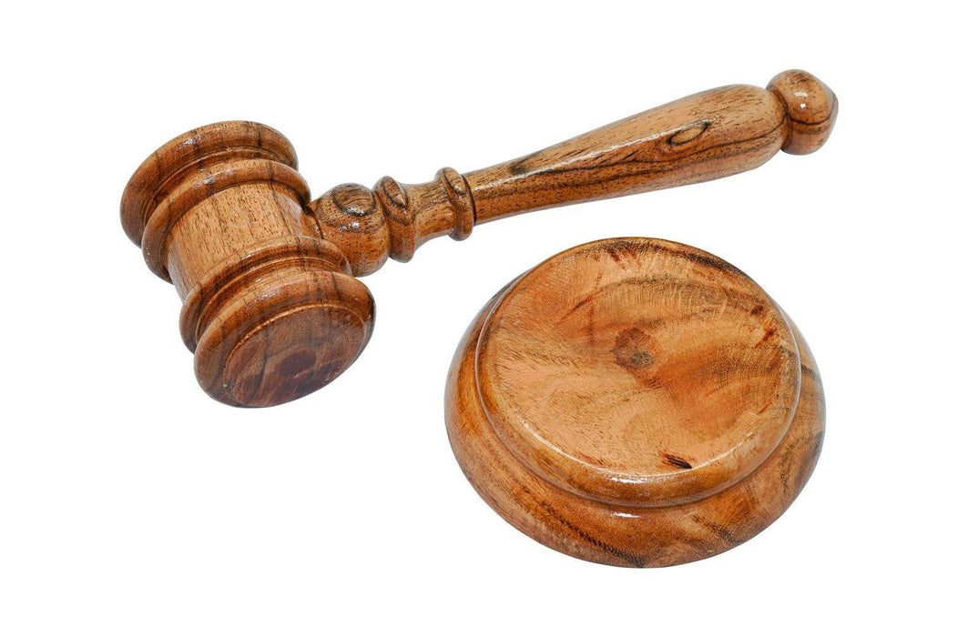 Gavel and Block and in Elegant Wooden Box