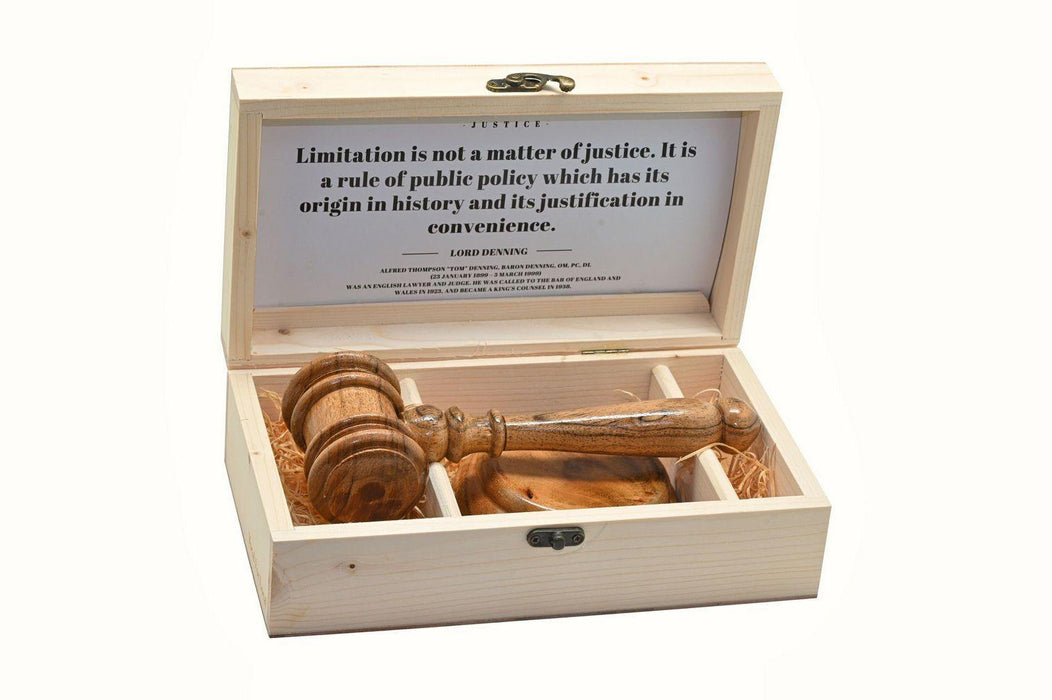 Gavel and Block and in Elegant Wooden Box