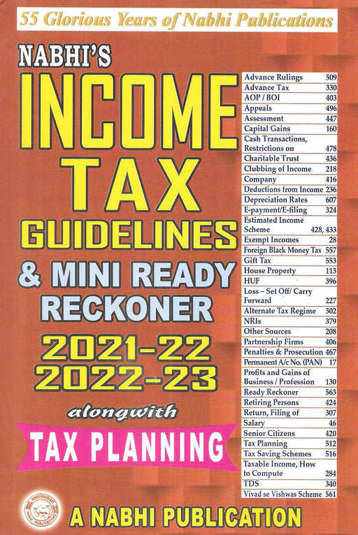 Income Tax Guidelines & Mini Ready Reckoner 2021-22 & 2022-23