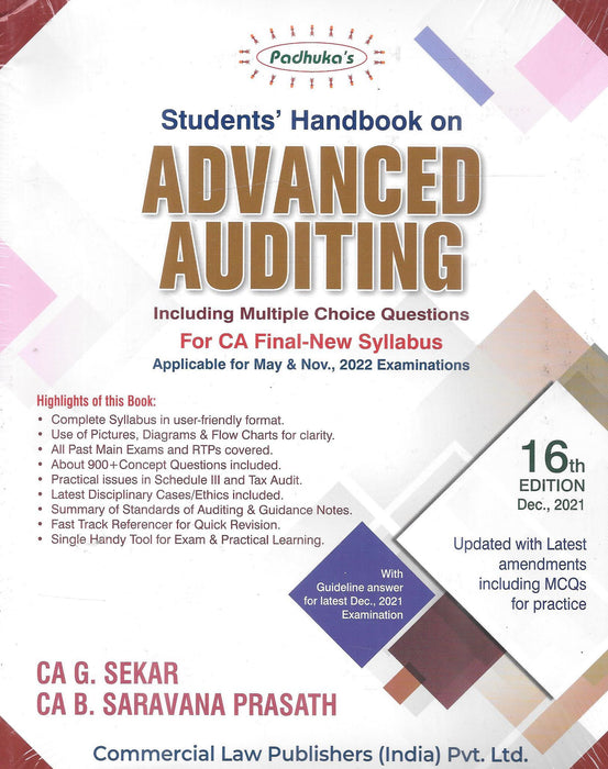 Students Handbook on Advanced Auditing for CA Final - New syllabus