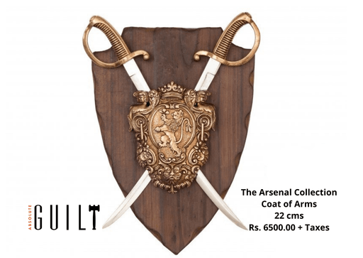 The Arsenal Collection - Panoply with Coat of Arms and 2 Sabres