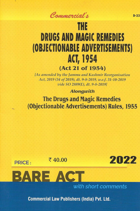 The Drugs and Magic Remedies )Objectionable Advertisements) Act 1954