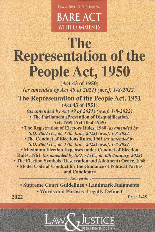 The Representation of the People Act, 1950 - Bare Act with Comments